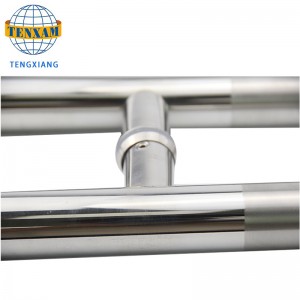 Mukautettava moderni pyöreä putki h tyyppi ruostumaton teräs liukupullu ovi kylpyhuone tarvikkeet suihku ovi lasi kahva