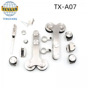 Hot Myynti tuotteet Hanging pyörät ruostumaton teräs lasi oven raidan rullan liukuovijärjestelmä