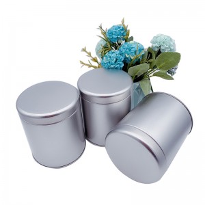 Frostted Food Grade Tinplate Suljetut pyöreät tölkit Hopea sisäpähkinä Kansi Tea-tölkit (90mm * 90mm)