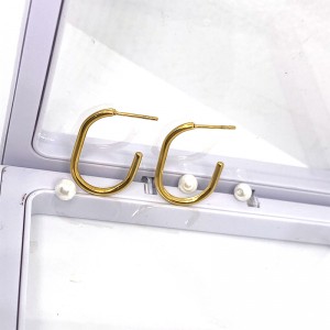 Ruostumaton teräs tyhjiö kullattu pinnoitus 18K/14k korvakoru