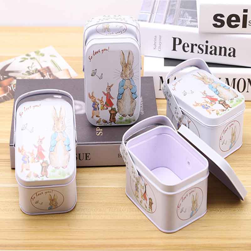 Ruoka Grade Candy Tin Box Small Tin Box ja Handle108 * 80 * 60mm