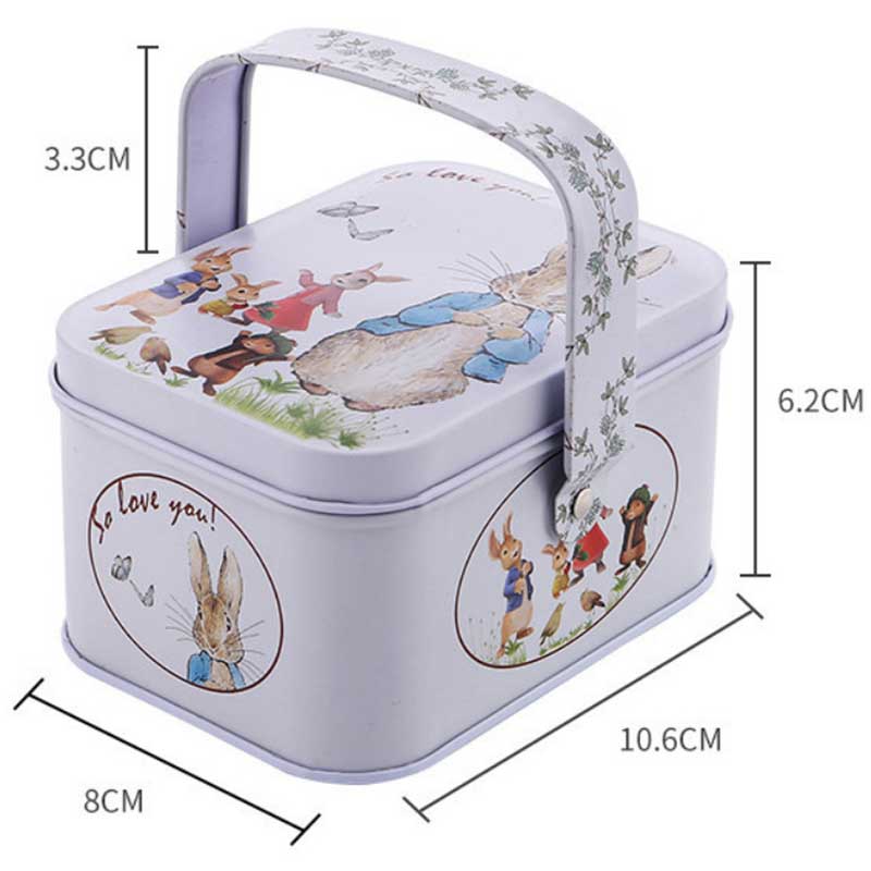 Ruoka Grade Candy Tin Box Small Tin Box ja Handle108 * 80 * 60mm