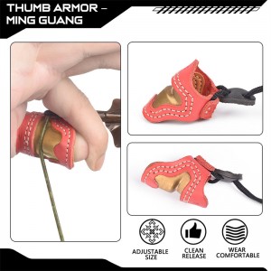 Elong Outdoor 420028 M Koko Jousiammunta Peukalo Thumb Thumber Armor Handmade Finger Protector Thumb for Ulkokuvaus Lisävarusteet Finger Tab