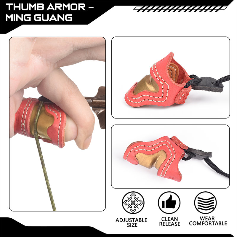 Elong Outdoor 420028 M Koko Jousiammunta Peukalo Thumb Thumber Armor Handmade Finger Protector Thumb for Ulkokuvaus Lisävarusteet Finger Tab