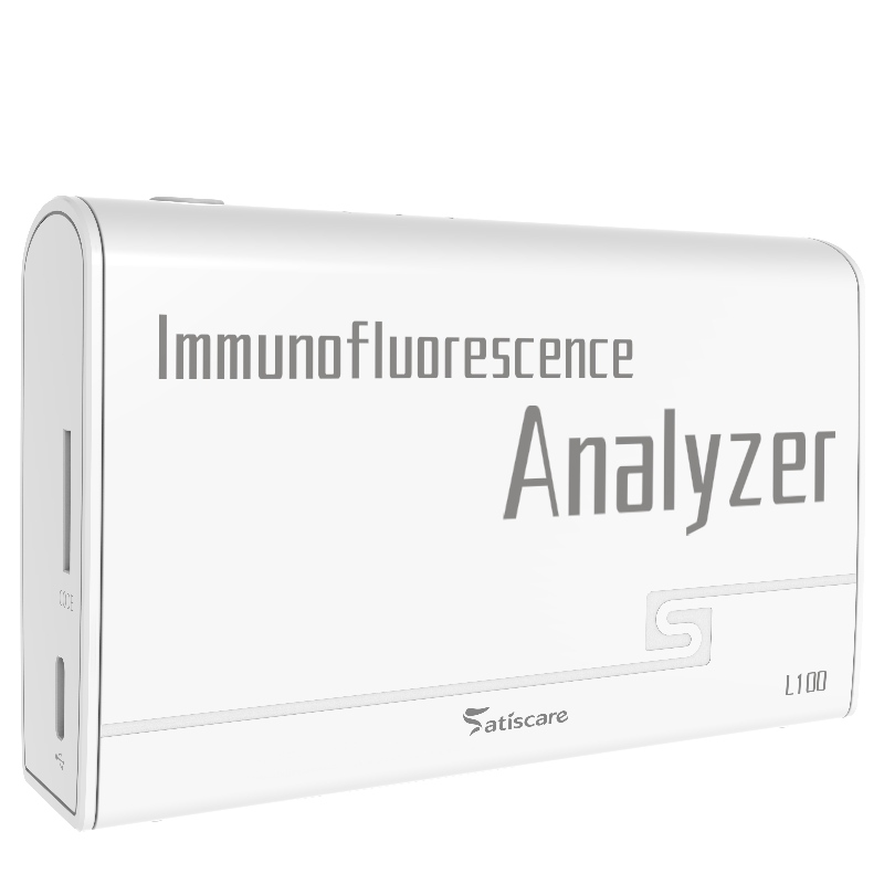 Immunofluoresence Analyzer L100 kädessä pidettävä muotoilu