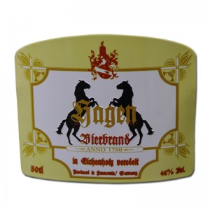 Custom Luxury Self Adhesiivinen E Gold Alumiini tarra kohokuvioitu henkilökohtainen alumiini metalli viiniläyttö punainen viinipullo