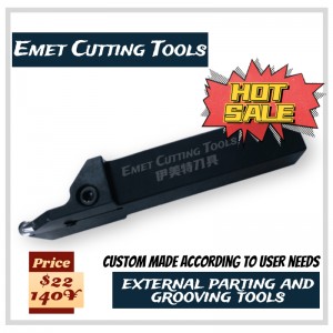 EXET-leikkaustyökalut, ulkoiset kääntötyökalut, ulkoiset irrotus- ja uritustyökalut, erityisesti pyörän työstöön, käyttäen ISCAR Gida80-40 -laitetta Ghgr/L2525-8, GHGR/L2525-6