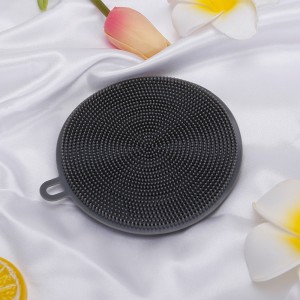 Keittiötarvikkeet silikoni lautasen sienellä, kaksipuolinen puhdistuspesuri