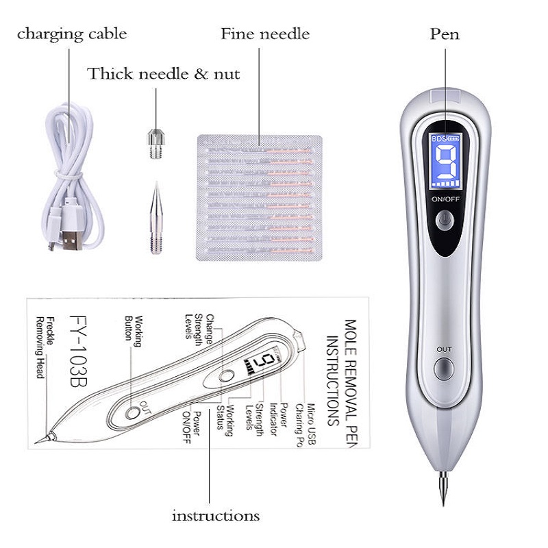 LED-laser Freckle Removal Machine Skin Mole Dark Spot Face Wart Tag Remover Plasma kynä Skin Tag Removal Pen