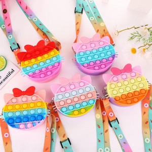 Bubble Fidget Toy Olkalaukut, silikoni Pop Bubble Fidget Käsilaukut