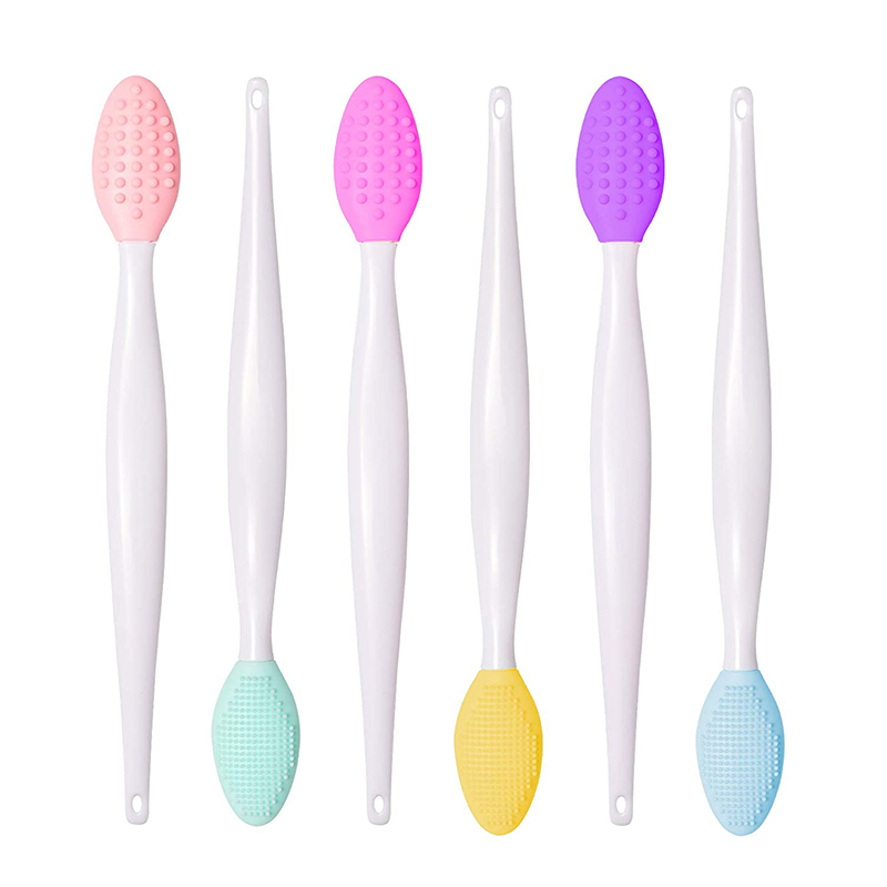 Kaksipuolinen silikoni kuorinta Lip Brush Tool Soft Lip Brush