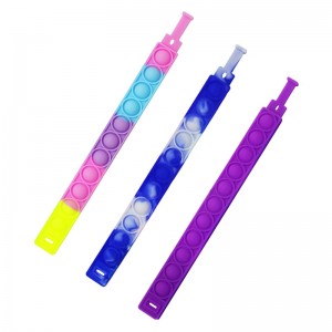 Työnnä kupla kids fidget leluja, aikuiset silikoni fidget pop rannekoru