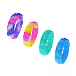 Työnnä kupla kids fidget leluja, aikuiset silikoni fidget pop rannekoru