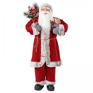 30 ~ 110cm Joulu Standing Santa Claus Gift Bag Ornament Decoration Festival Holiday Figurine Collection Traditional Xmas