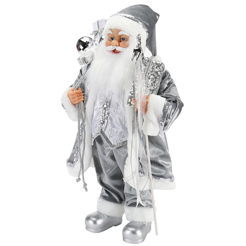 45 ~ 62cm joulu Standing Santa Claus Ornament Decoration Figurine Collection Fabric Holiday Festival Xmas Pehmo Custom tuote