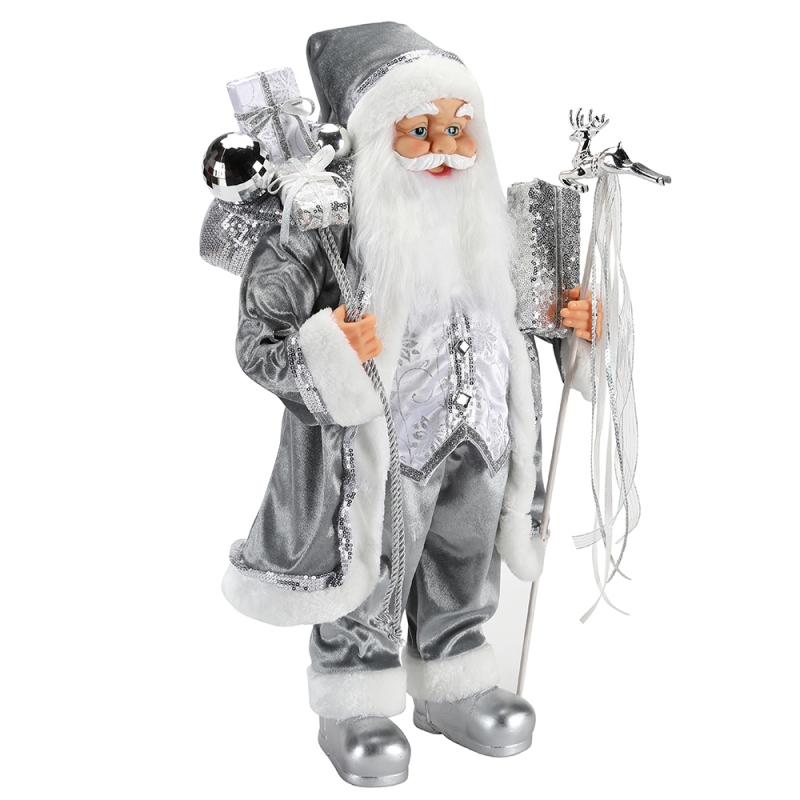 45 ~ 62cm joulu Standing Santa Claus Ornament Decoration Figurine Collection Fabric Holiday Festival Xmas Pehmo Custom tuote