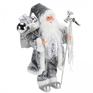 45 ~ 62cm Joulu Standing Santa Claus Ornament Decoration Figurine Collection Fabric Holiday Festival Xmas pehmo tuote