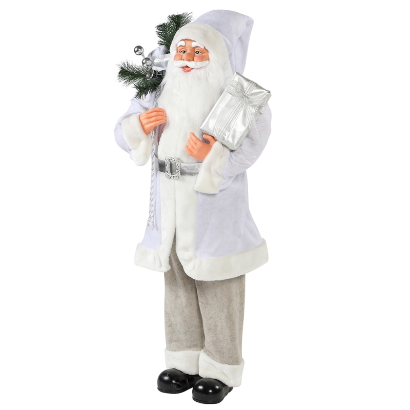 30 ~ 110cm joulu valkoinen seisoo Santa Claus Gift Bag Ornament Decoration Festival loma Figurine Collection Traditional Xmas