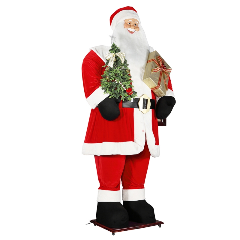 3.8m Big Christmas Santa Claus puu ja lahjakassi LED Light Rise ja Down Shownäyttelyn sisustus Holiday Festival Luxury