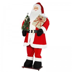 3.8m Big Christmas Santa Claus puu ja lahjakassi LED Light Rise ja Down Shownäyttelyn sisustus Holiday Festival Luxury