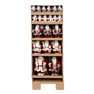Näytä jalusta Joulu Standing Santa Claus Ornament Decoration Festival loma Figurine Collection Traditional Xmas