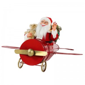 80cm joulu musiikillinen animoitu santa claus istuu punainen taso sisustus Figurine Classic Holiday Ornamentti Lahjat Collection