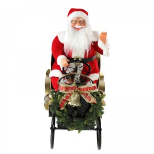 80cm animoitu joulu auto Santa Claus Valaistus Musical Ornament Decoration Holiday Figurine Collection Traditional Xmas