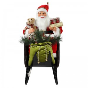 80cm istuu reki Santa Claus Valaistus Ornamentti Christmas Decorationtraditional Holiday Figurine Collection