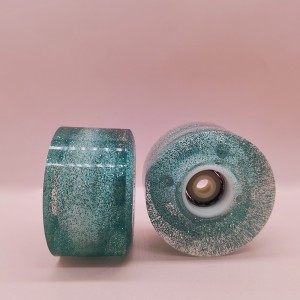 Räätälöity Quad Skate Wheels läpinäkyvä PU-materiaali Glitter Powder LED