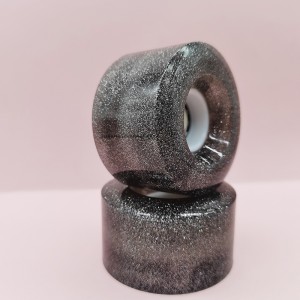 Räätälöity Quad Skate Wheels läpinäkyvä PU-materiaali Glitter Powder LED