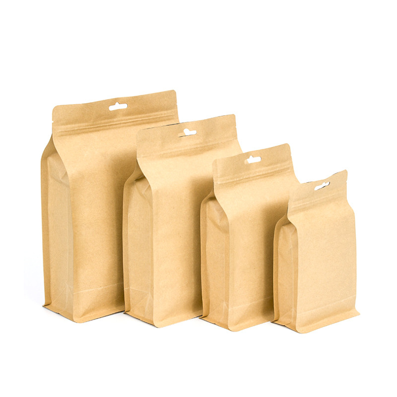 Flat Bottom Kraft Paper Stand Up -pussi