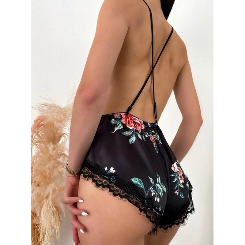 Sexy Hollow Out Floral Bodysuit High Cut V kaula alusvaatteet Teddy Ultra Thin hengittävänaiset Erotic Sexy Lingeriehot Myytä tuotteita