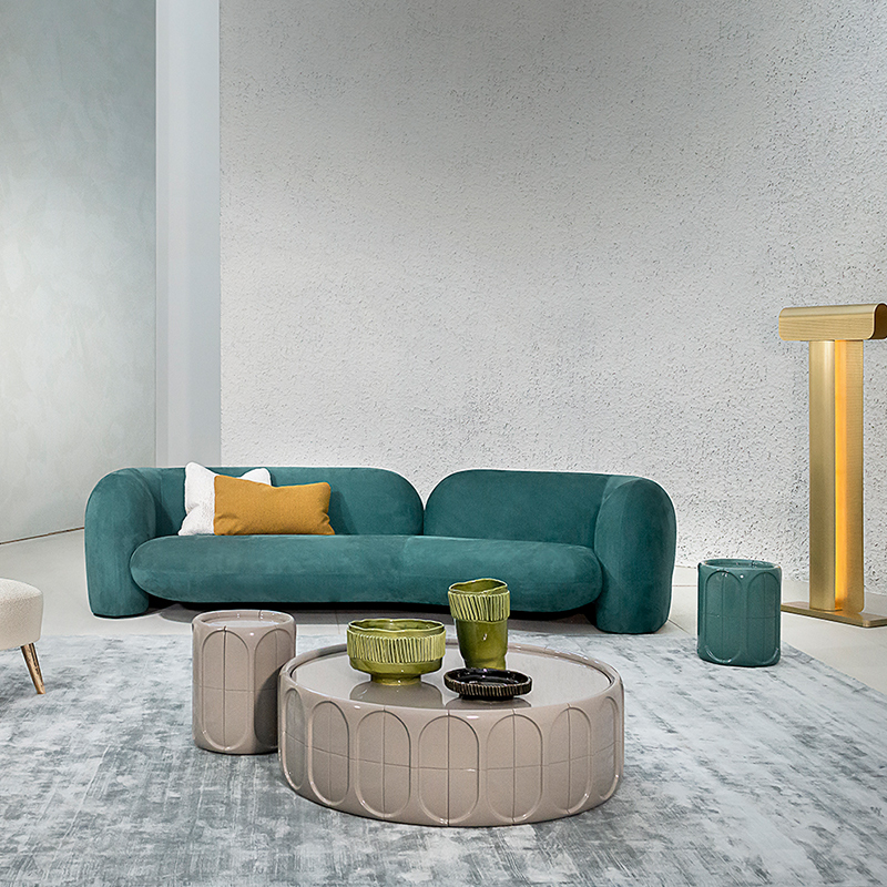 Moderni minimalistinen harmaa lasikuitu Base iso pyöreä luonnollinen marmori Top kahvipöydät olohuonekalusteet