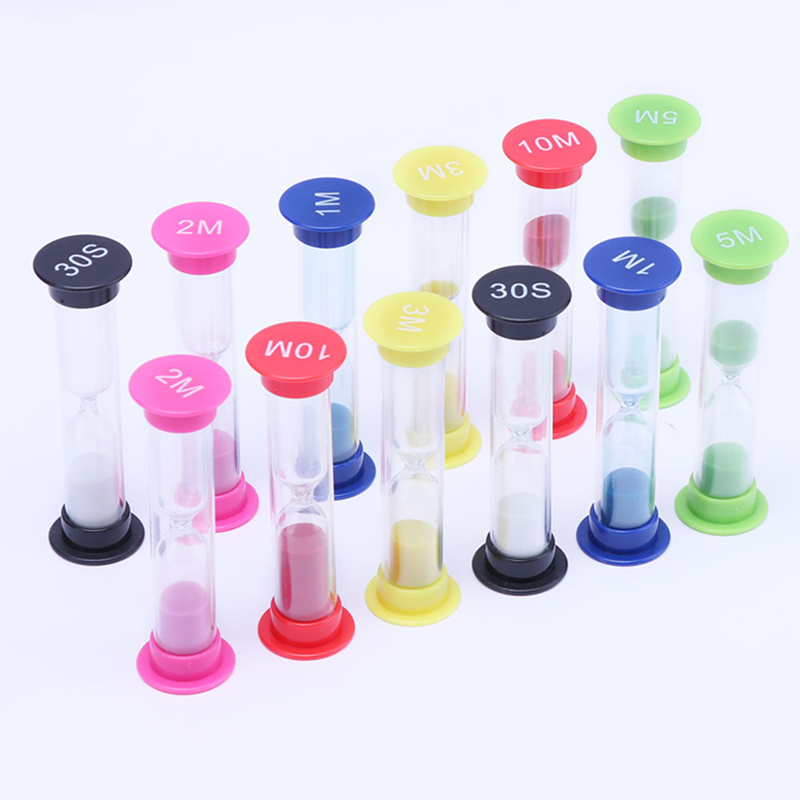 6 kpl muovi hiekka ajastin Sandglass Hourglass Sand Clock Timer 30 SEC/1 min/2 min \/n 3 min/5 min/10 min