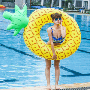 Puhallettava ananas uima-rengas, kannettava kelluva uima-allas, vesi lelu aikuisille ja lapsille