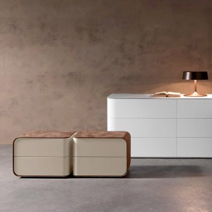 ruskeanahka yöpöytä mini pieni moderni ylellinen pyöreä sängypöytä kapea