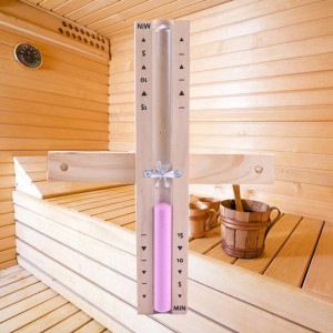 Tehtaan tukkumyynti 5 15 minuutin ekovärinen pyörivä tiimalasi puuläinen sauna -hiekka -ajastin