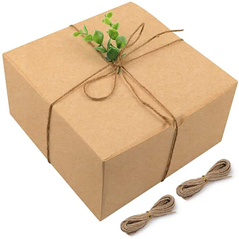 Moretoes ruskea lahjapakkaukset Kraft Pack 8x8x4 tuumaa, paperilahjakasviset laatikot, joissa on joululahjoja, morsiusneitojen ehdotuslaatikot, cupcake -laatikot, käsityölahjapakkauslaatikko