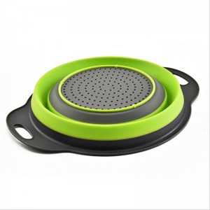 Monitoiminen taitettava vihanneshedelmäpesu säilytysaltaan muovisuodatin kokoontaitettava tyhjennyskori