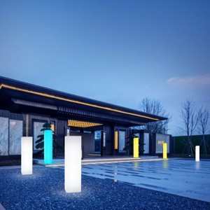 Ulkoilmavedenpitävä puutarha Light Festival Party -tapahtuma häät LED -koristeelliset lattiavalaisimet Rainbow Colar Square -pylväs Light