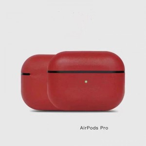 Airpods Pro-nahkakotelo, aito retroöljyvaha hullu hevosennahkakotelo, täysin käsintehty, etulehtinäkyvissä, (tummanruskea)