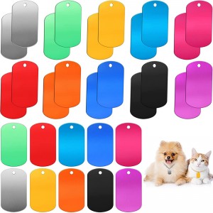 Leimattu tyhjä koiran tagikaulakoru ketjukaulakorulla alumiini hip hop sotilaallinen tyyli lemmikkikoirannimeä tunniste tunnus metalli persoonallisuus riipus ...