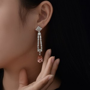 Solomon -jauhe 5 karaatin korkea hiilimakenttiveden pudotus 10*14 pitkät tupsukorvakorut