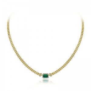 2022 Uusi 1CT -viljelty smaragdi riipus 925 Hopea säädettävä yksinkertainen kaulakoru