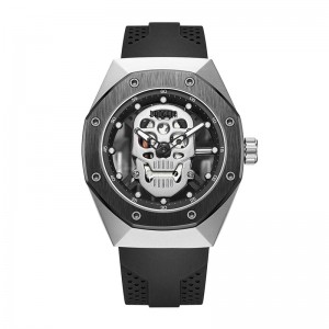 Baogela Skeleton tarkkailee miehiä, jotka ontto vedenpitäväksi rannekellolle Skull Dial Sotilas Sports Watch Man Relogios Masculino 1902