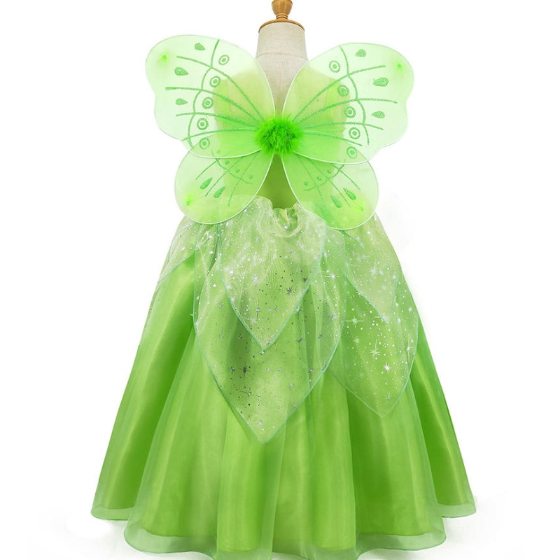 Tyttö kukka keiju tinker bell pukeutuvat lasten prinsessa tyttö cosplay siipien halloween -pukujuhlakkoon