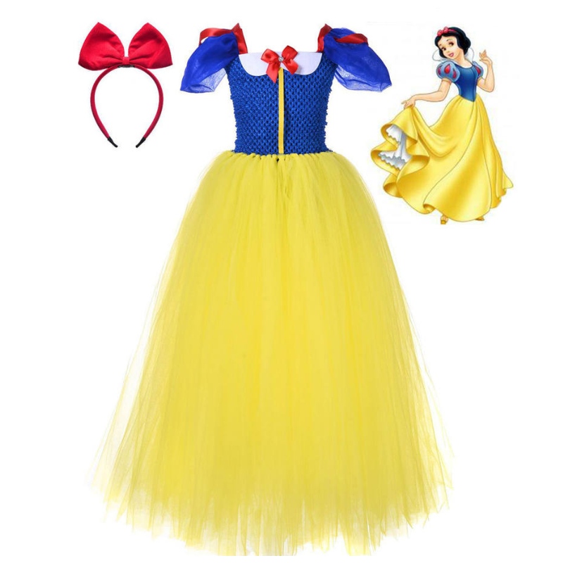 Kesäprinsessamekko tytöille Lumikki cosplay Puff Puff Sleeve Kids Dress Kids Party Syntymäpäivä