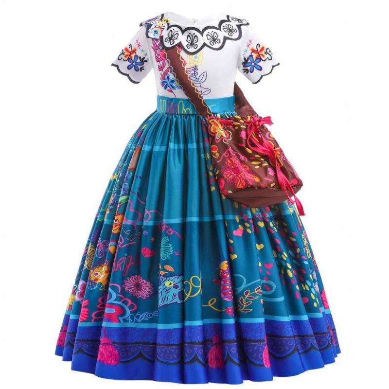 Baige cosplay -puku Halloween Princess -mekko Encanto Mirabel Girl -juhlimekko ilmaisella pussilla