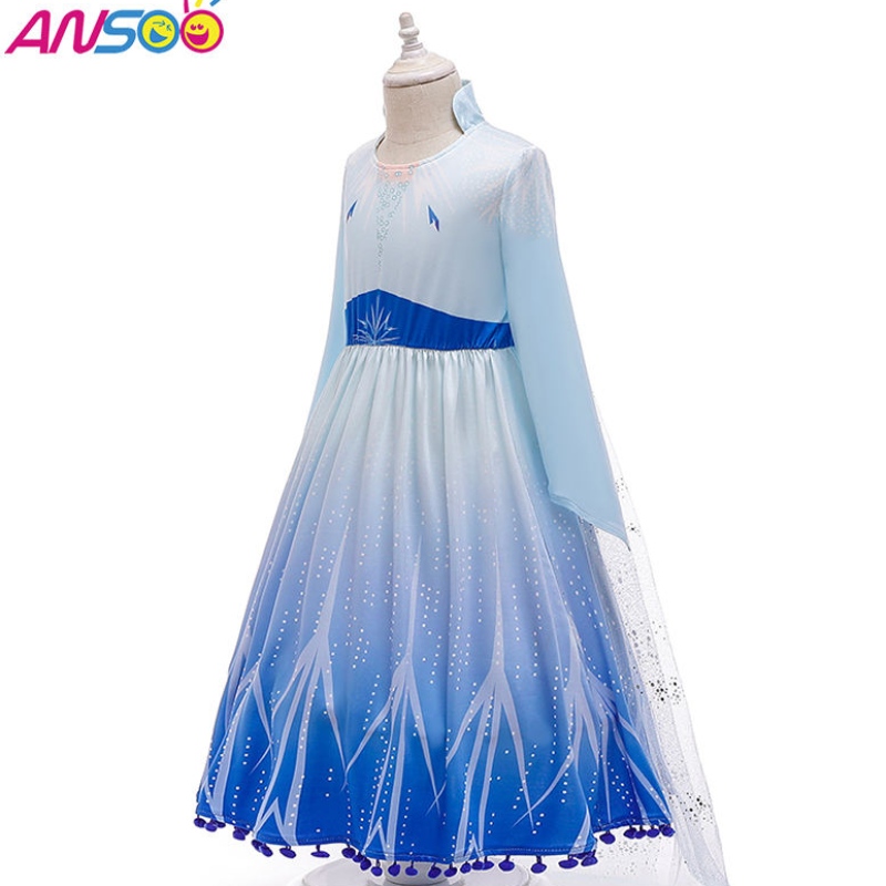 Ansoo kuuma myynti Elsa Anna cosplay -puku 3kpl Setti tyttöjen elokuvan prinsessa mekko 2-13-vuotiaille tytöille