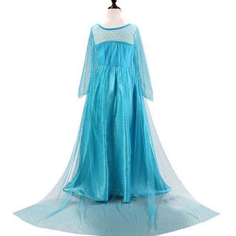 Lasten Wear Kids Party Cosplay -puku pitkähihainen Sequin Girl Elsa -mekko setti uusi Elsa Anna Dress 3-8T HCGD-001